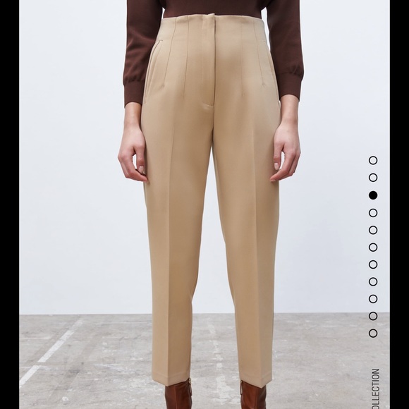 Zara Pants - NWT Zara High Waisted Trousers Camel (Size L)